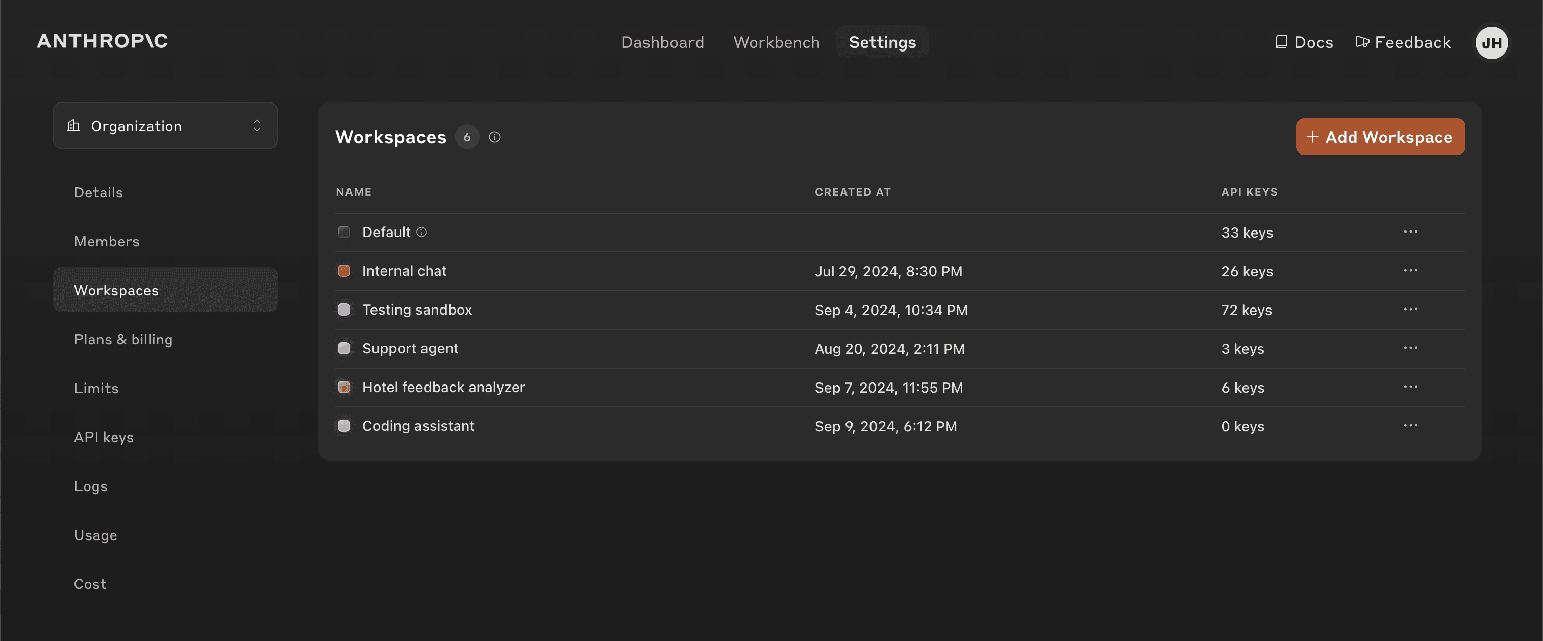 Product image showing different workspaces