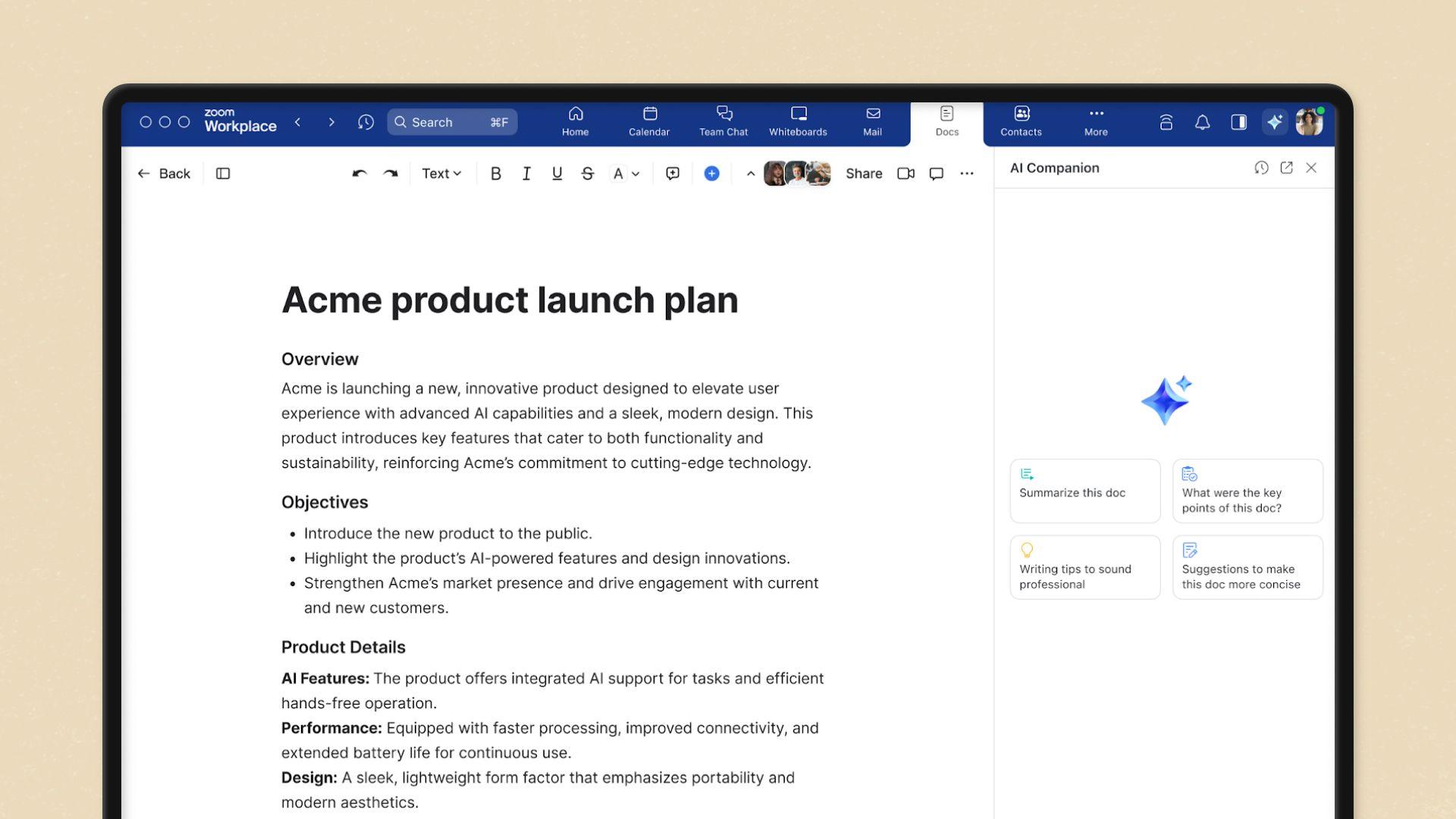 Zoom product screenshot