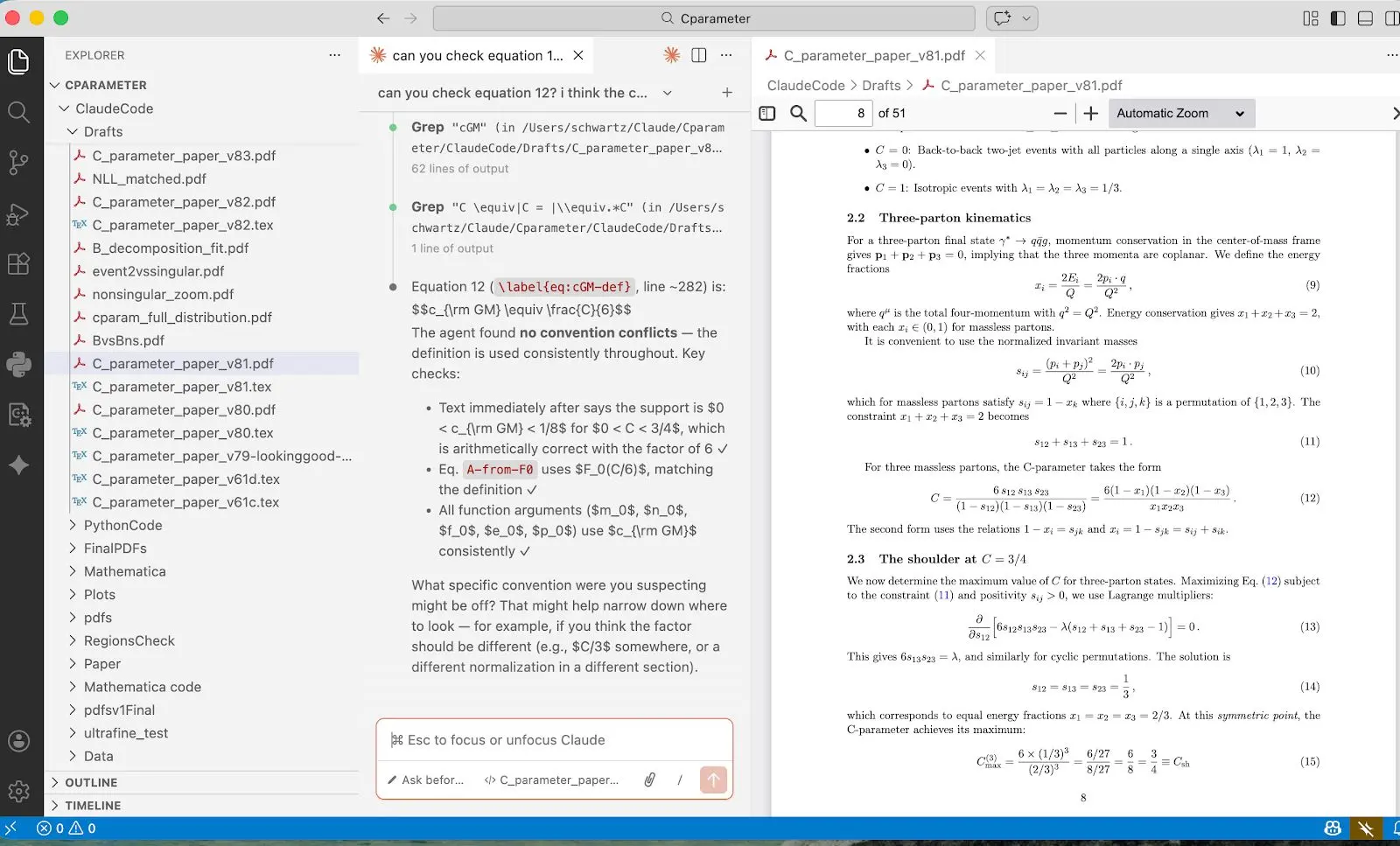 A screen grab of Claude code