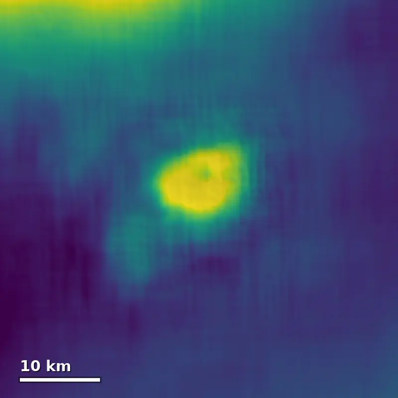 New DEM (300m) a volcano 15km across