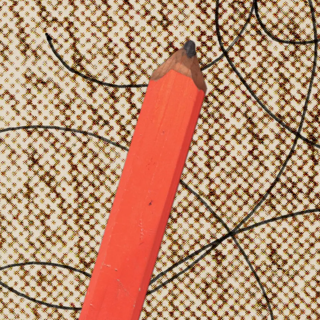 A hand-drawn image of three hands adjusting a neural network